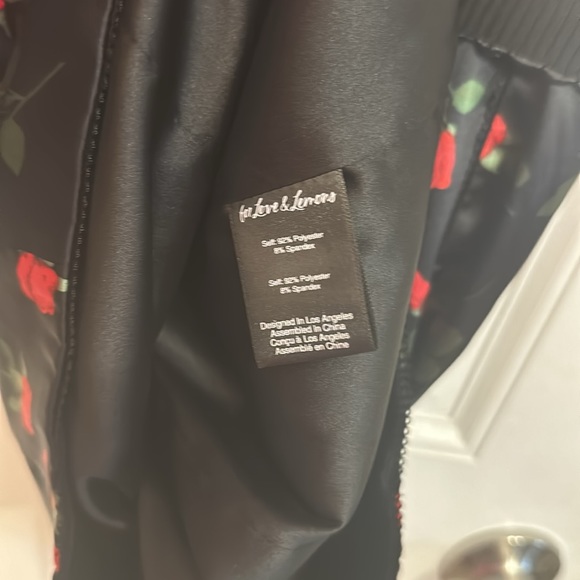 For Love and Lemons Love Song Dress Mini Dress Black Res Flowers Size XS - Picture 11 of 15